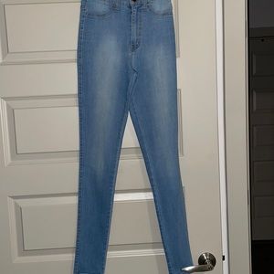 Blue denim skinny